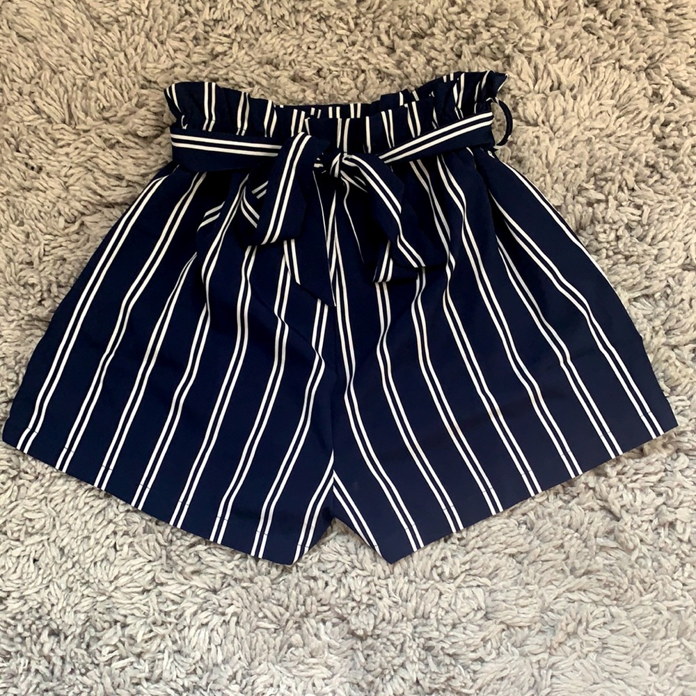 Blue and white striped shorts. Size: Women’s S